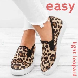 Ladies Slip on Sneakers- Leopard Print